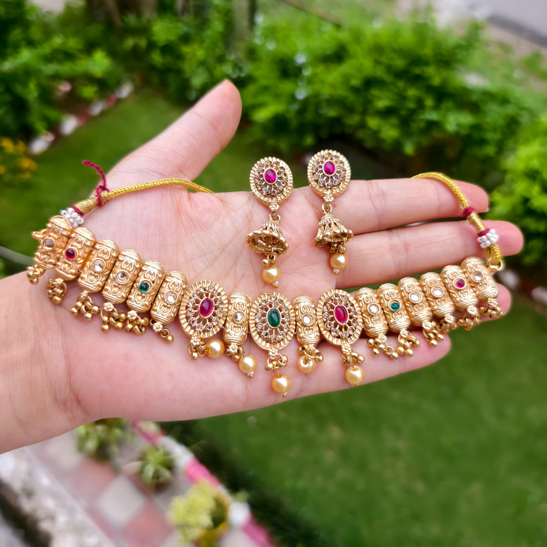 crystal necklace choker set