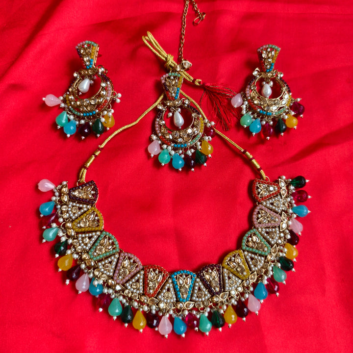 Heavy Necklace set Multicolor