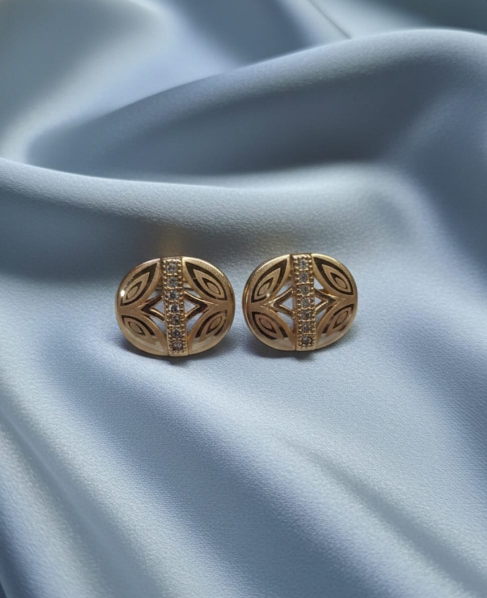 Oval-Shaped Stud Earrings