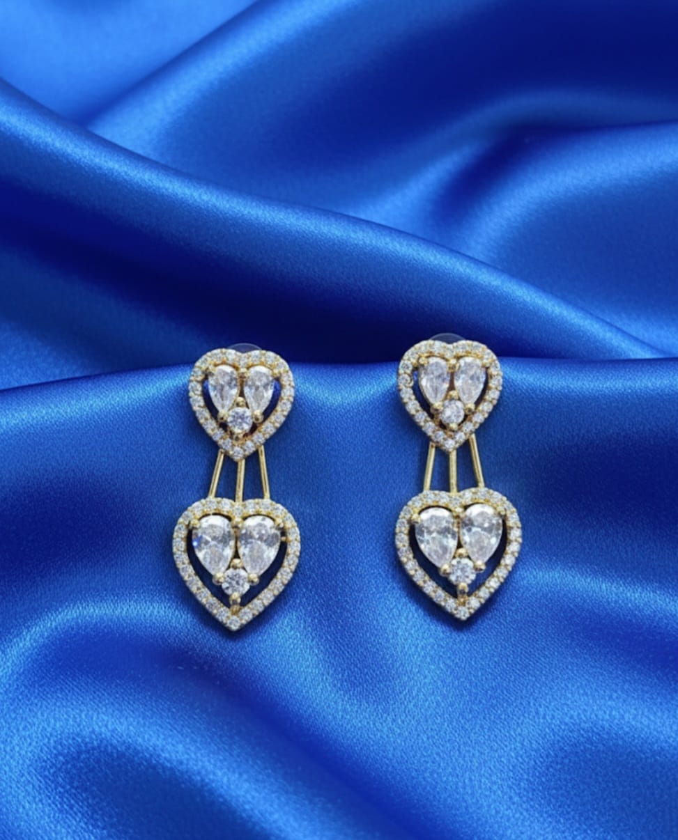 PNKCO Heart-Shaped Drop Earrings – Romantic & Elegant Statement Jewelry for Women
