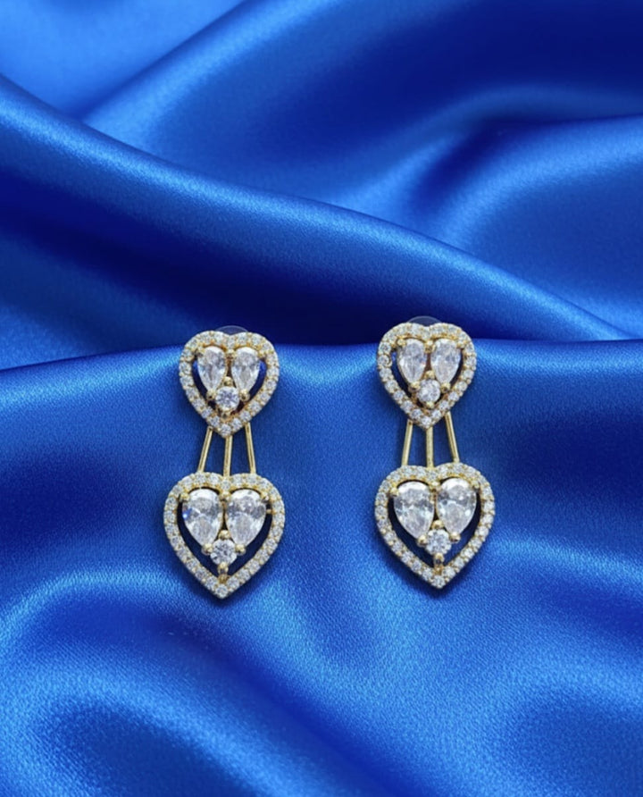 PNKCO Heart-Shaped Drop Earrings – Romantic & Elegant Statement Jewelry for Women