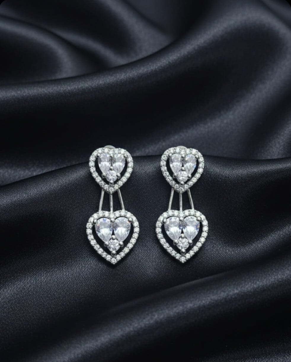 PNKCO Heart-Shaped Drop Earrings – Romantic & Elegant Statement Jewelry for Women