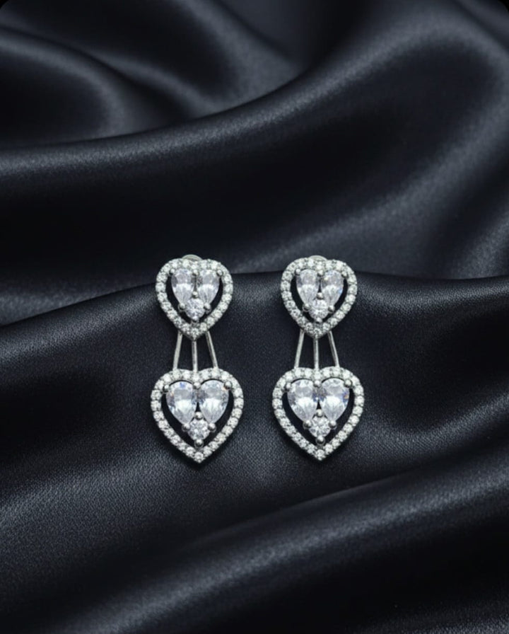PNKCO Heart-Shaped Drop Earrings – Romantic & Elegant Statement Jewelry for Women