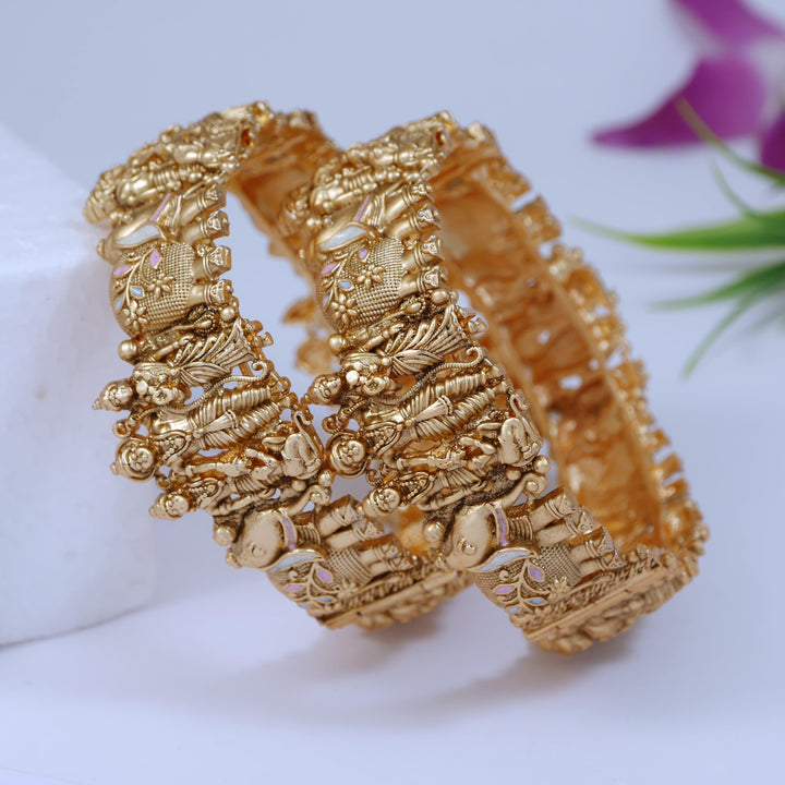 PNKCO Gold-Plated Textured Kada