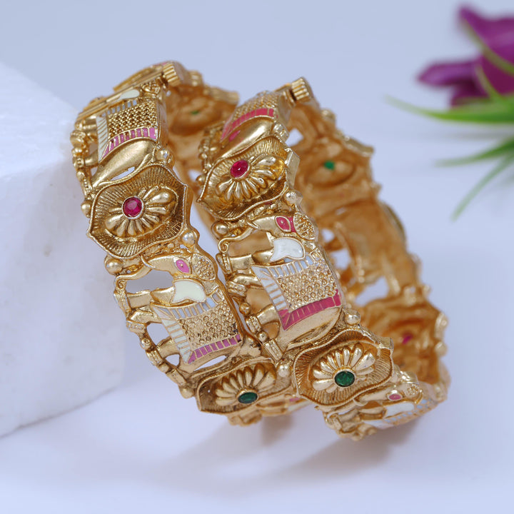 PNKCO Stone Temple Bangles