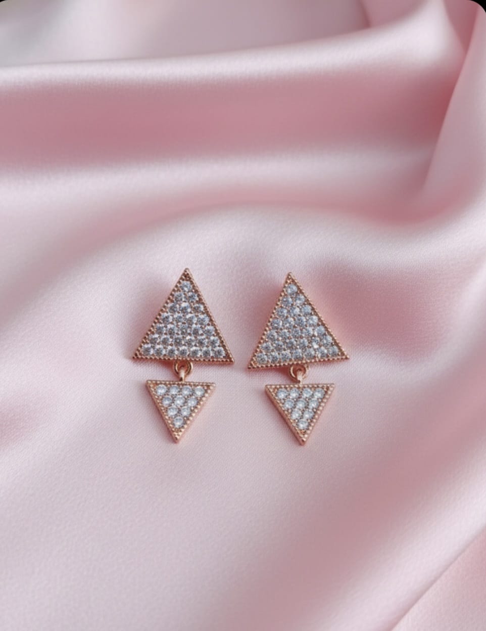 PNKCO Large Diamond Triangle Earrings – Bold Geometric Statement Jewelry